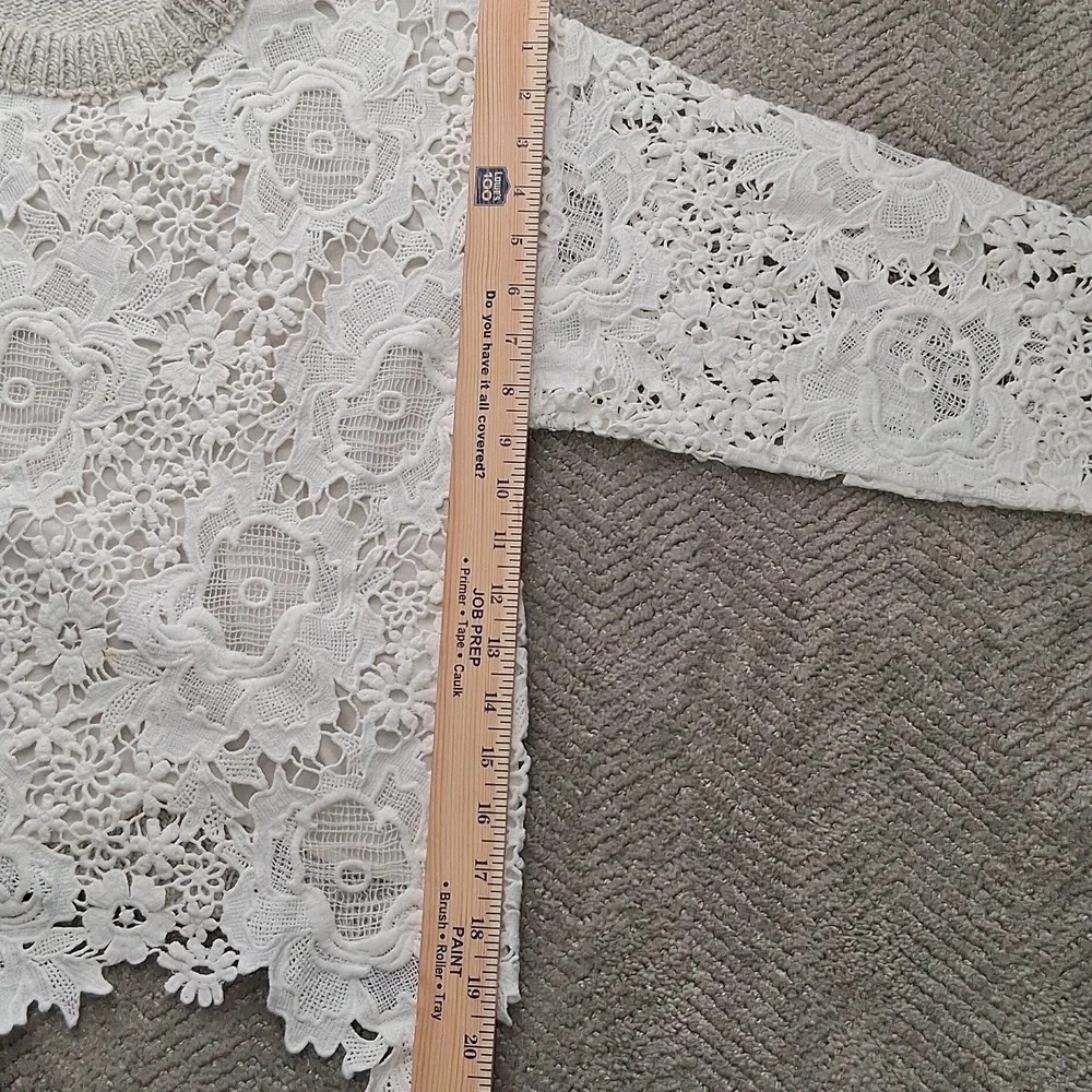 SEE BY CHLOE Women’s Lace Pullover Sweater Milk Color Size Medium - Picture 9 of 13